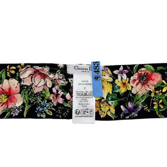 Christian Dior Ribbon Mitzah Scarf Muffler ec-25236 Navy Black Multicolor 700...